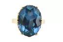 Aquamarine 14K Yellow gold Ring Vintage Jewlery vrc130y